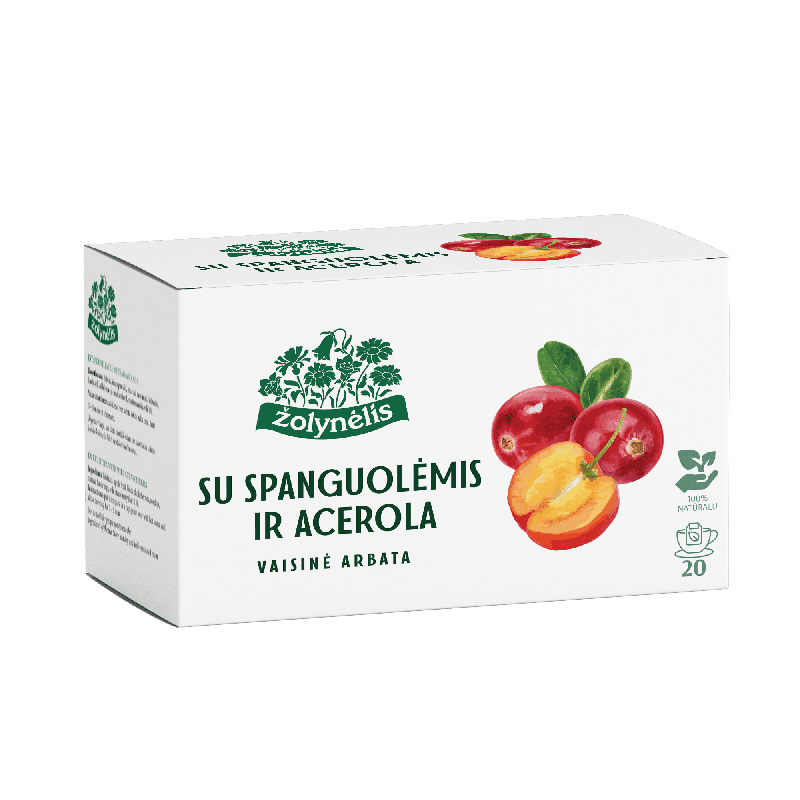 Fruit tea with cranberry and acerola, Žolynėlis, 20 tea bags