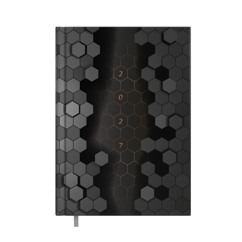 Darbo knyga - kalendorius BUSINESS DAY DESIGN A5, 2027m, HEXAGON