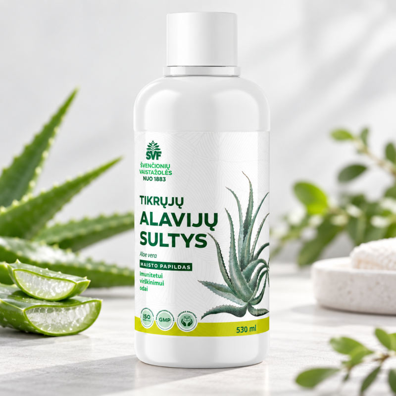 Tikrųjų alavijų sultys, imunitetui, virškinimui, odai, Švenčionių vaistažolės, 530 ml