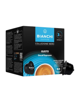 Kavos kapsulės be kofeino BIANCHI Gusto Decaff Espresso, 16 vnt.