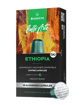 Bianchi Caffè Arte Etiopija, ekologiškos kavos kapsulės Nespresso®, BIANCHI, 10 vnt.