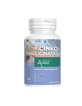 Cinko bisglicinatas, Acorus Balance, 60 kaps. 30 g.