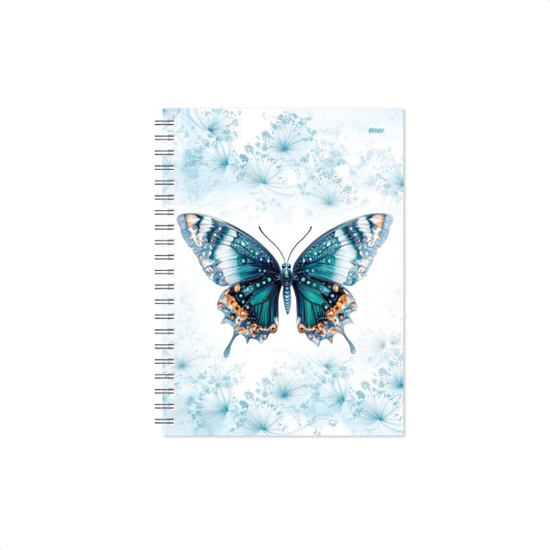 Darbo knyga KANCLERIS SPIRAL DAY 2027m, 140x190mm, BUTTERFLY