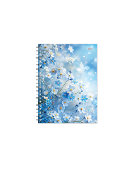 Darbo knyga KANCLERIS SPIRAL DAY 2027m., 140x190mm, BLUE FLOWER