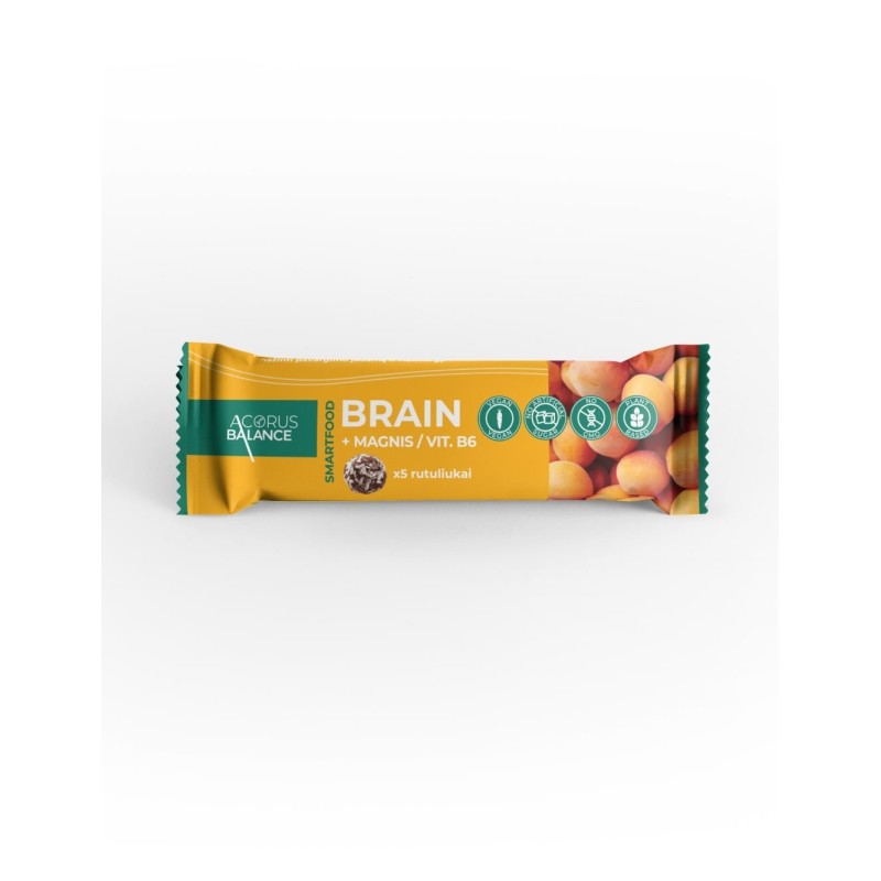 Vaisiniai rutuliukai BRAIN + Magnis / vit. B6, 5 vnt.