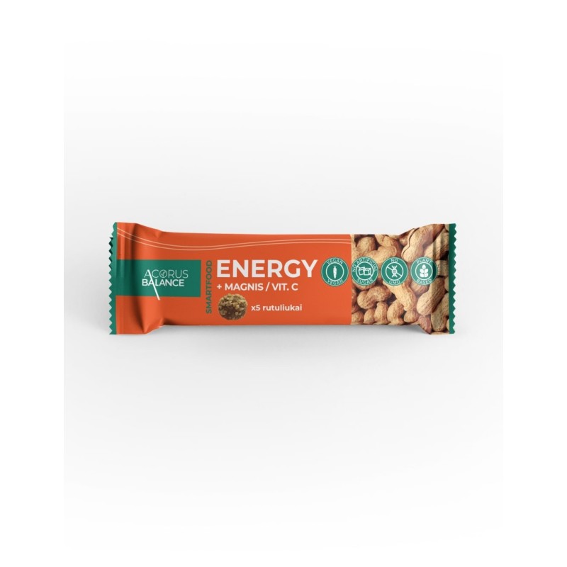 Vaisių-riešutų rutuliukai ENERGY + magnis / vit. C, 5 vnt.