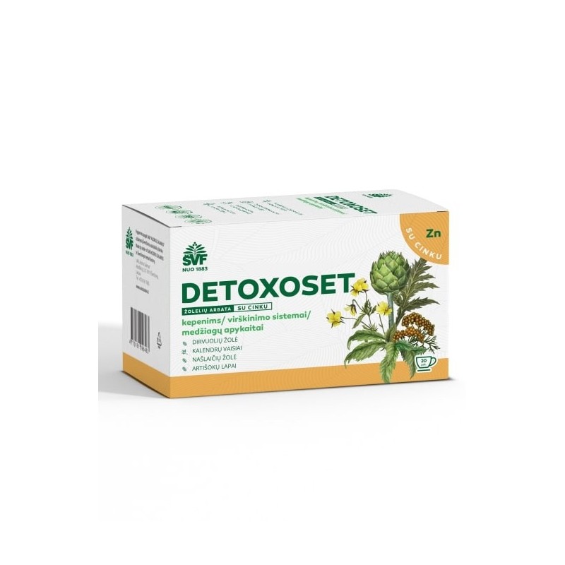 Žolelių arbata Detoxoset ŠVF, 20 vnt.
