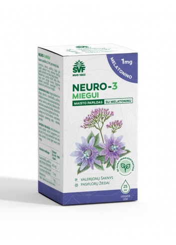 Neuro-3 lašiukai miegui su melatoninu, Švenčionių vaistažolės, 25 ml