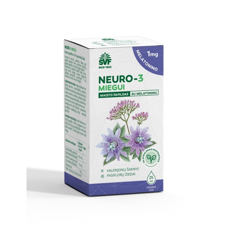 NEURO-3 lašiukai miegui su melatoninu ŠVF, 25 ml