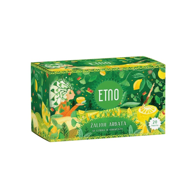 Žalioji arbata su citrina ir ginkmedžiu ETNO, 20vnt.