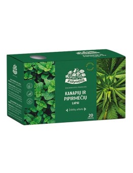 Žolelių arbata kanapių ir pipirmėčių lapai ŽOLYNĖLIS.