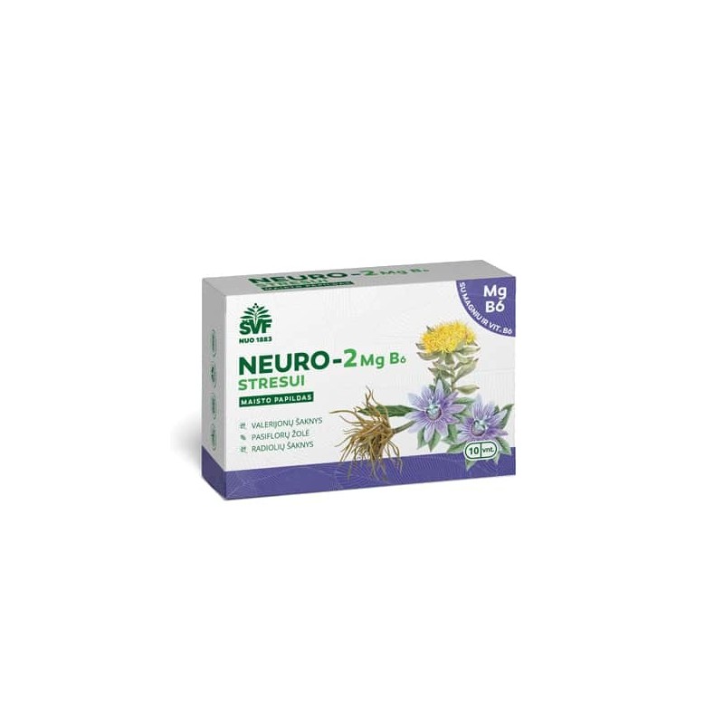 Kapsulės Neuro-2 stresui MG B6 ŠVF.