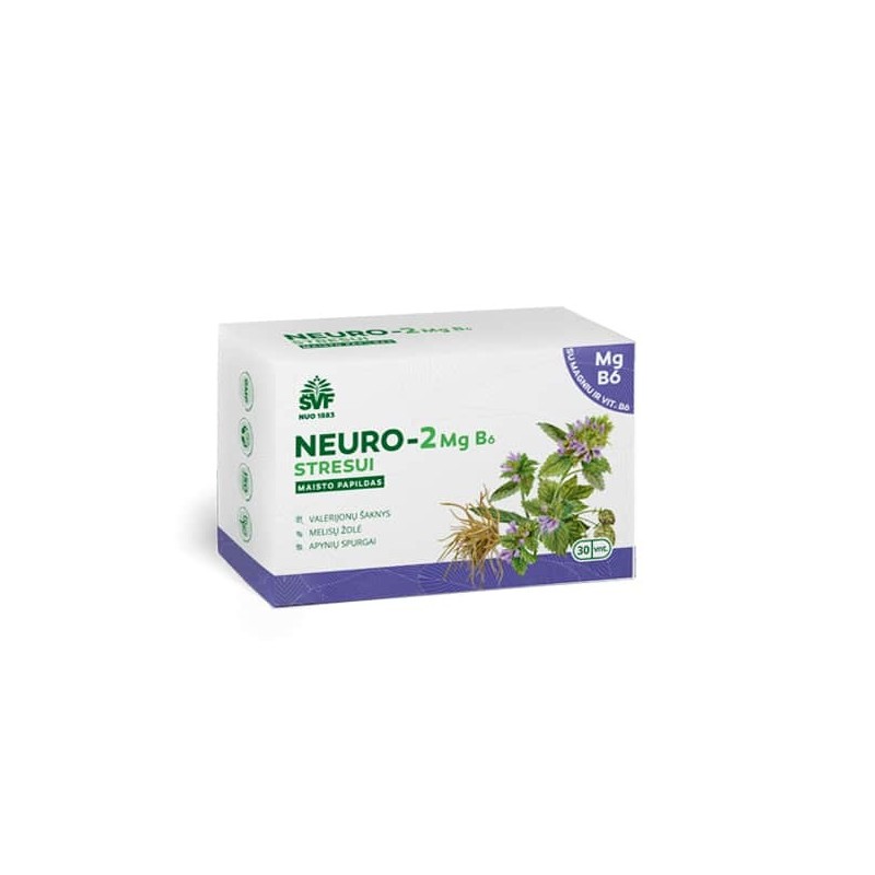 Kapsulės Neuro-2 Mg B6 stresui ŠVF.