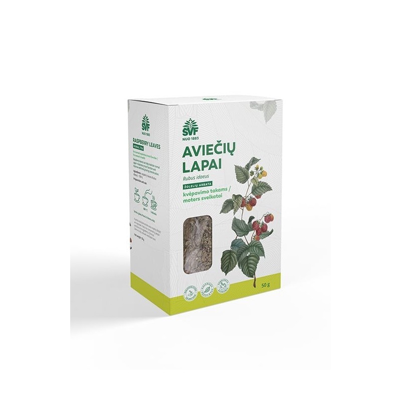 Žolelių arbata aviečių lapai ŠVF, 50 g