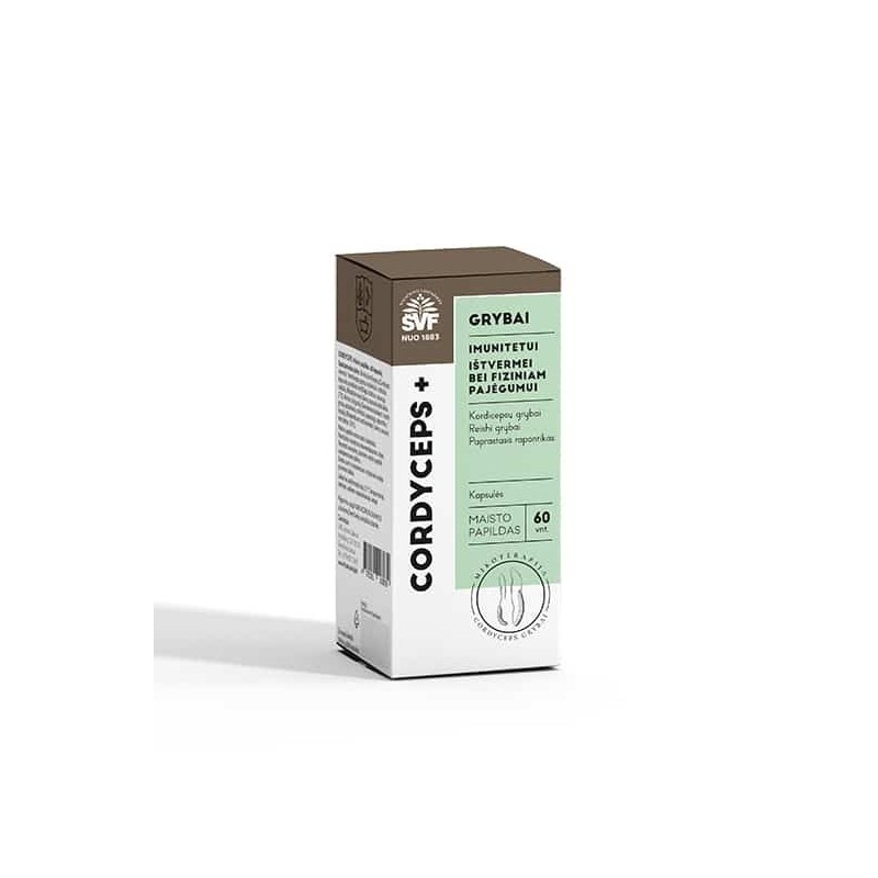 CORDYCEPS+ grybai, maisto papildai, imuninei sistemai, nervams