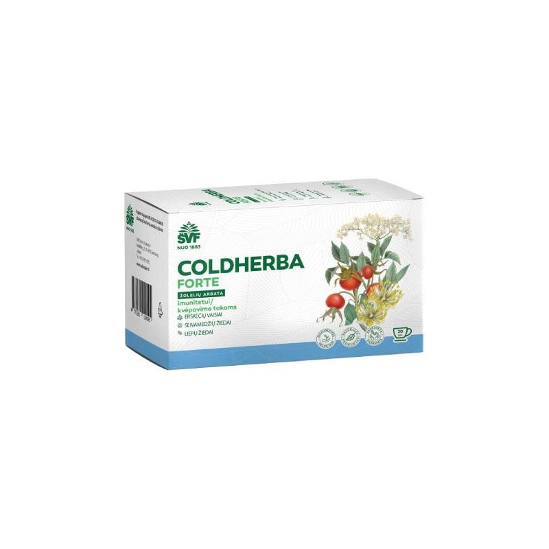 Žolelių arbata COLDHERBA forte, ŠVF, 20 vnt.