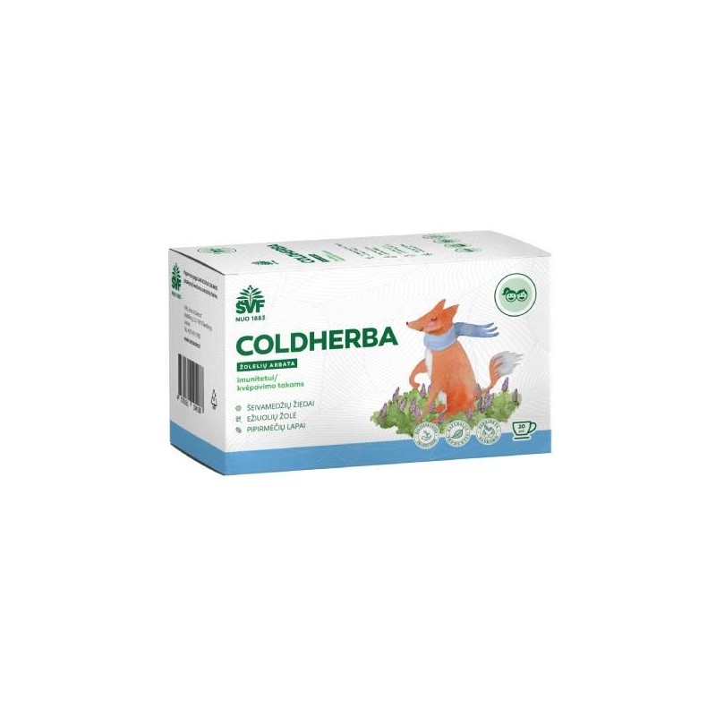 Coldherba, žolelių arbata vaikams, kvepavimo takams, Švenčionių vaistažolės, 20 pakelių