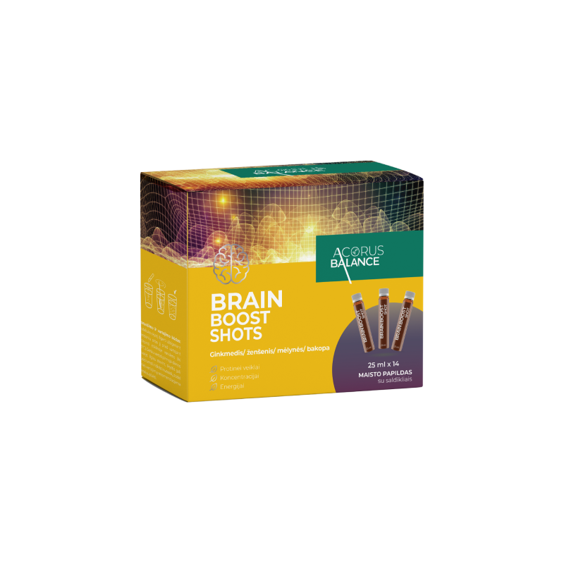 Brain boost shots, protinei veiklai, Acorus Balance, 14 vnt.