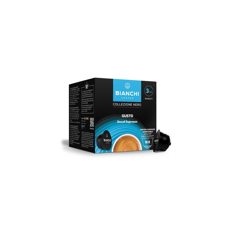 Kavos kapsulės be kofeino BIANCHI Gusto Decaff Espresso, 16 vnt.