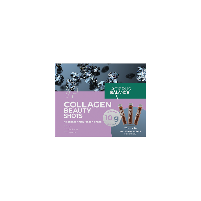 Collagen beauty shots for skin, hair and nails, Acorus Balance, 14 pcs
