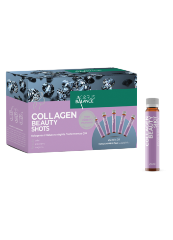 Collagen beauty shots apelsinų skonio, odai, plaukams, nagams,  Acorus Balance, 28 vnt.