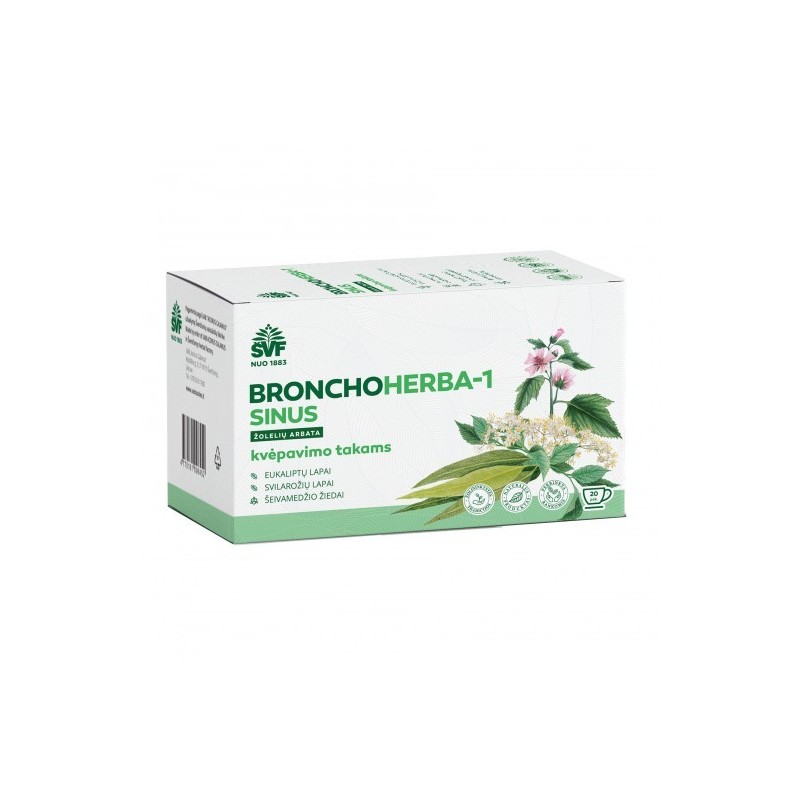 Arbata Bronchoherba-1 Sinus ŠVF, 20 vnt.
