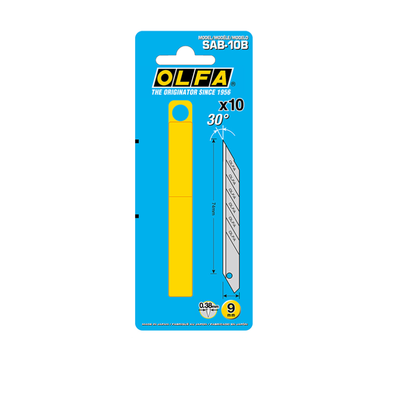 Geležtės SAB10B OLFA (peiliukui SAC-1) 9mm 10 vnt