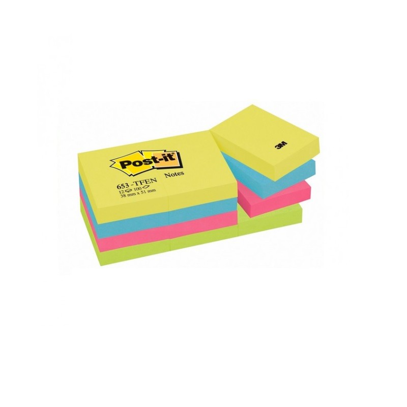 Lipnūs lapeliai 3M POST-IT 38x51mm."Energija"
