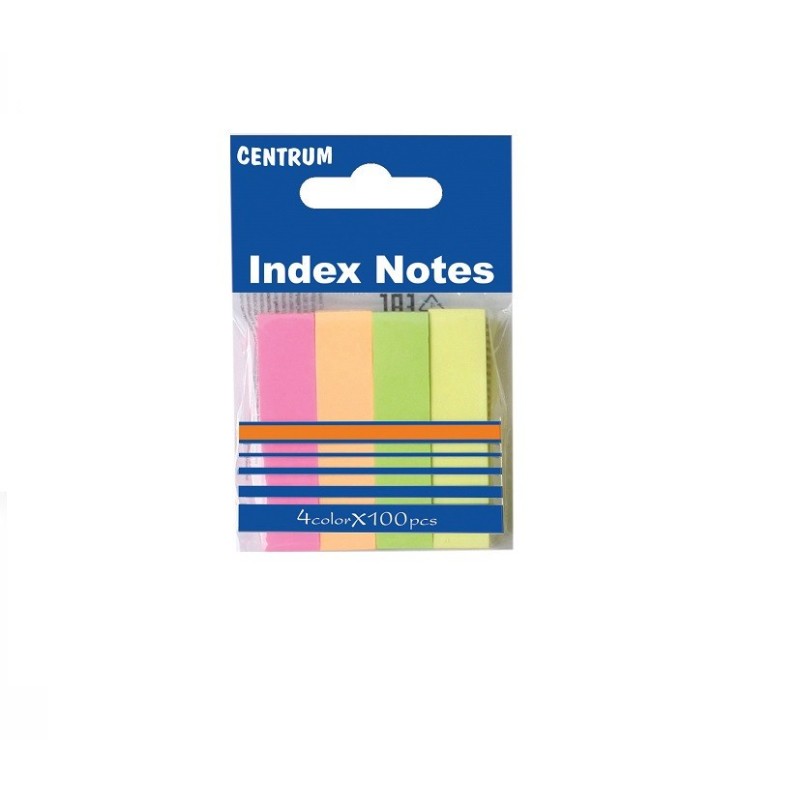 Popieriniai žymekliai NEON 4spx100vnt 50x12mm CENTRUM įp.56