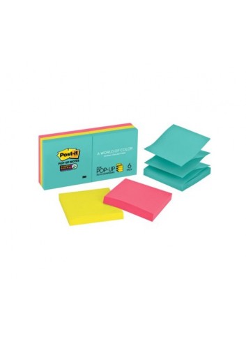 Lipnūs lapeliai 3M POST-IT SUPER STICKY Z-NOTE 76x76 įv. spalvų