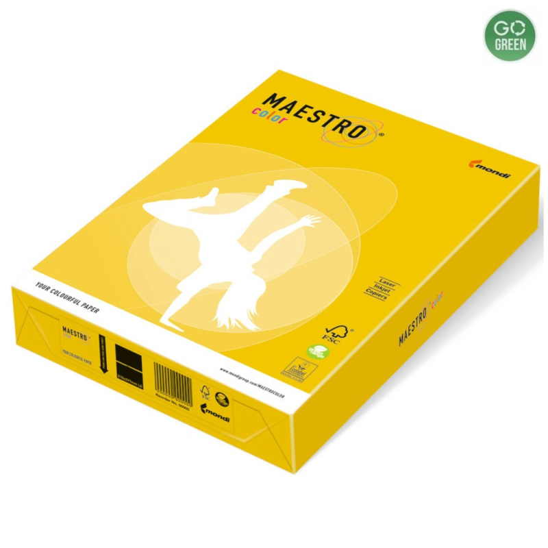 Spalvotas popierius MAESTRO COLOR A4 80 g. 500 l. ryškiai geltona sp.