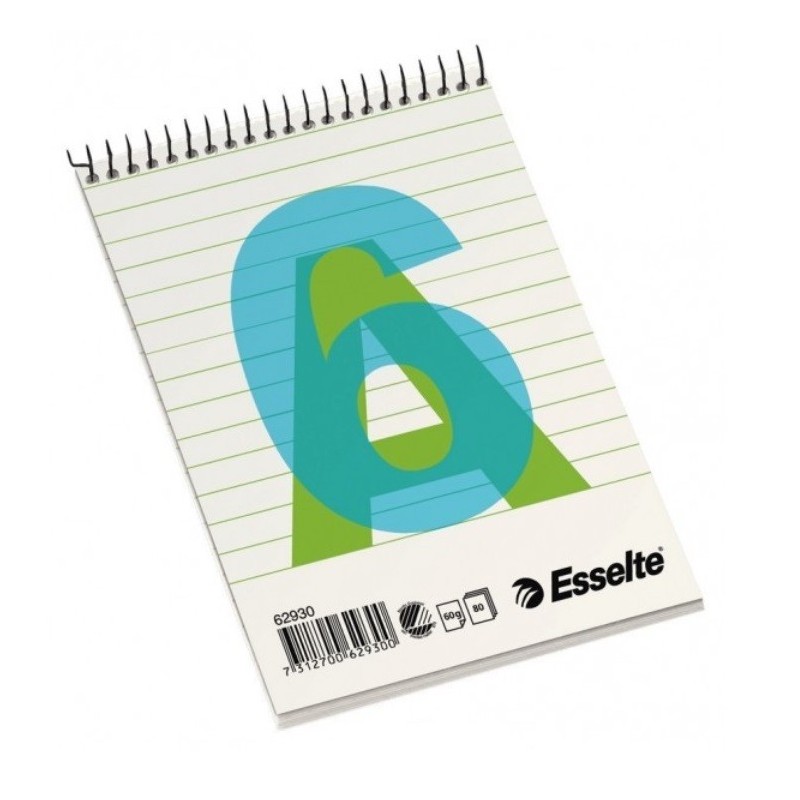 Bloknotas su spirale viršuje A6/80l ESSELTE linijomis