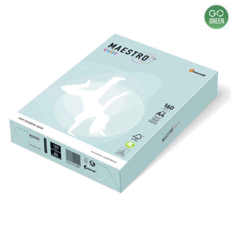 Spalvotas popierius MAESTRO COLOR A4 80 g. 500 l. šv. mėlyna sp.
