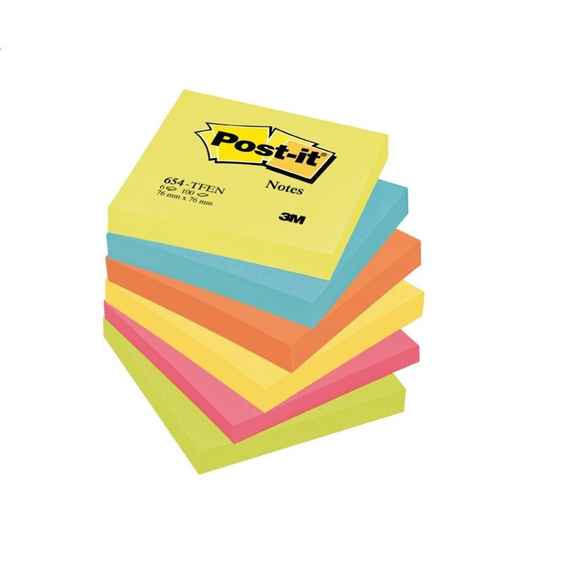 Lipnūs lapeliai 3M POST-IT 76x76mm."Energija" įp.6