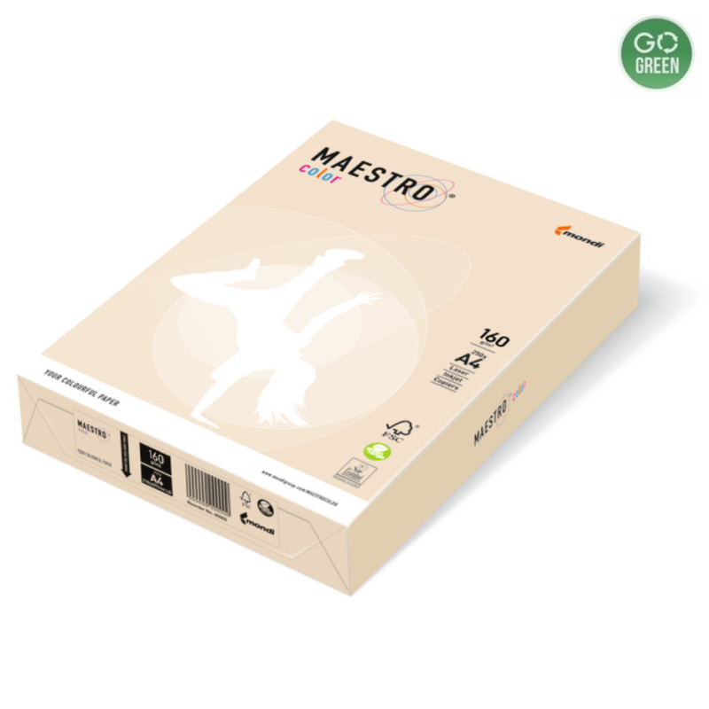 Spalvotas popierius MAESTRO COLOR A4 80 g. 500 l. kreminė sp.