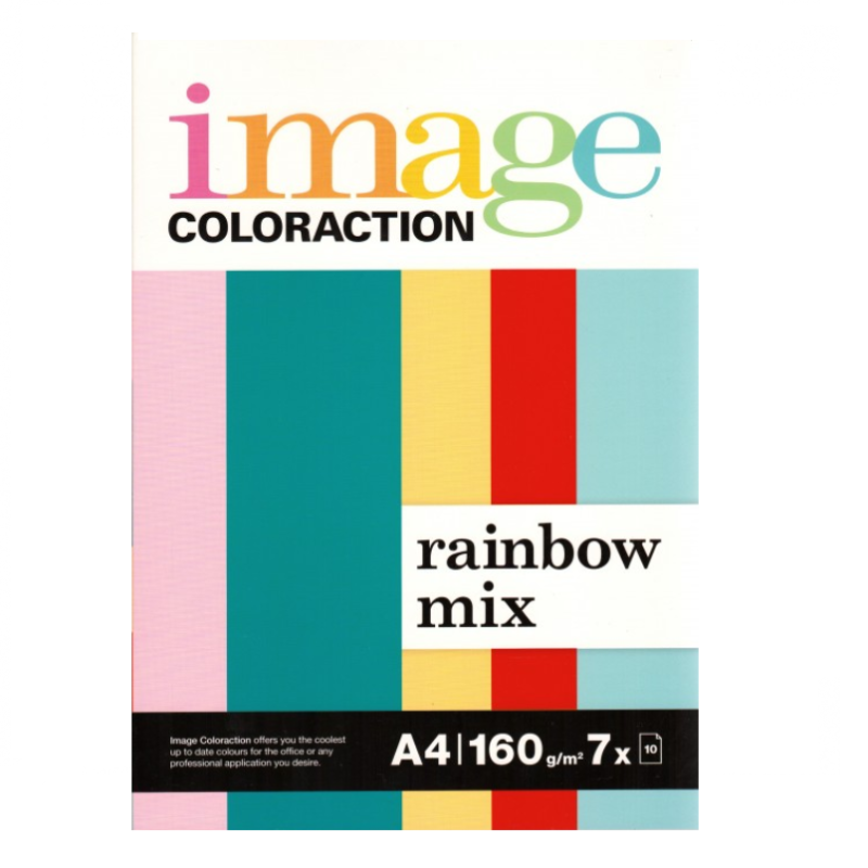 Spalvoto popieriaus rinkinys IMAGE COLORACTION  MIX  A4 7sp.x10 l. 160 g.
