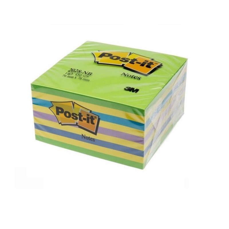 Lipnių lapelių kubas 3M POST-IT 76x76 mm, melsvi/žali
