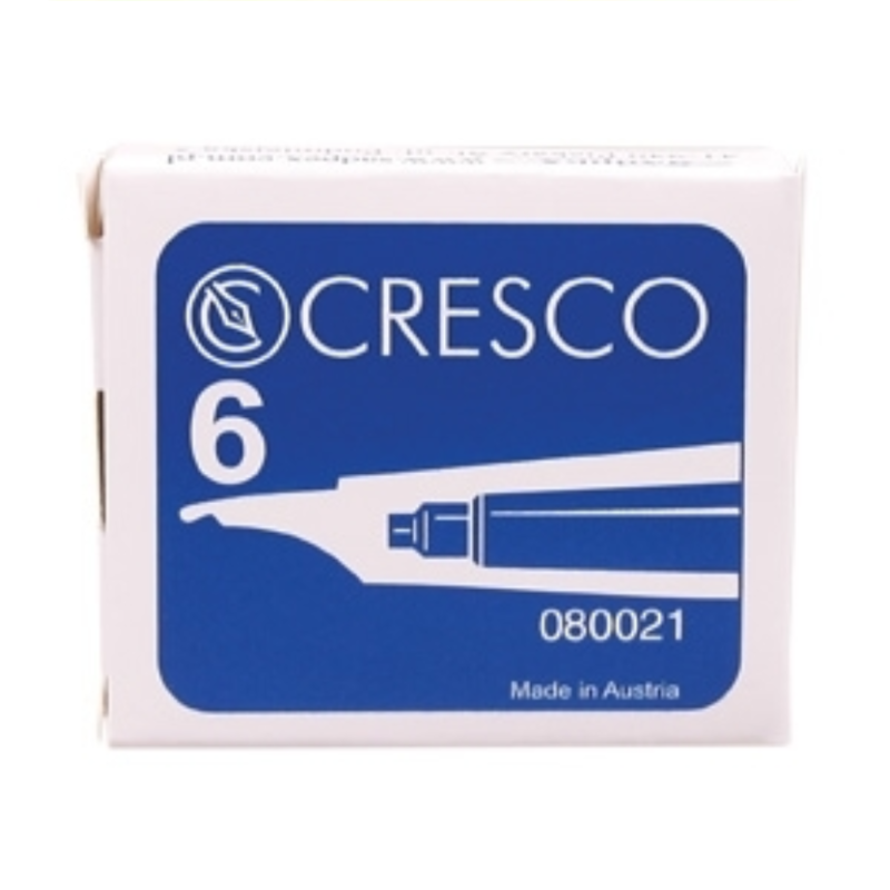 Rašalo kapsulės CRESCO  dėžutėje mėlynos 6vnt  įp.50