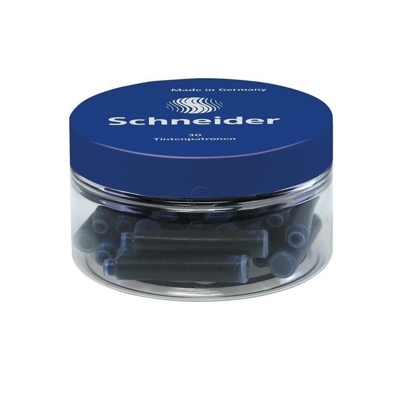 Rašalo kapsulės SCHNEIDER dėžutėje, mėlynos sp., 30 vnt.