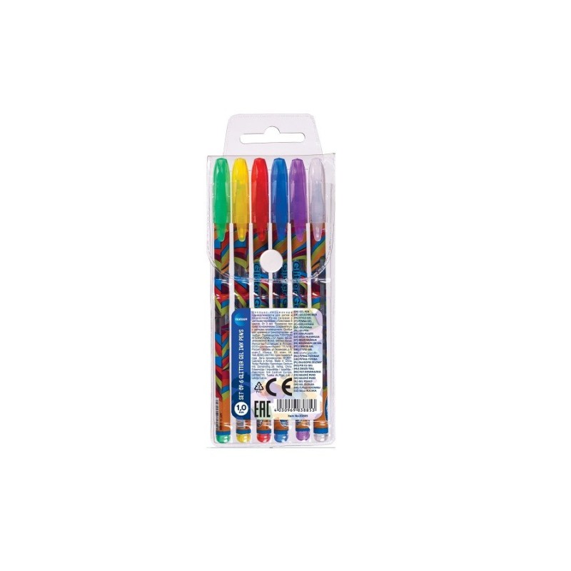 Gelinių rašiklių rinkinys GLITTER 6vnt 1.0mm CENTRUM