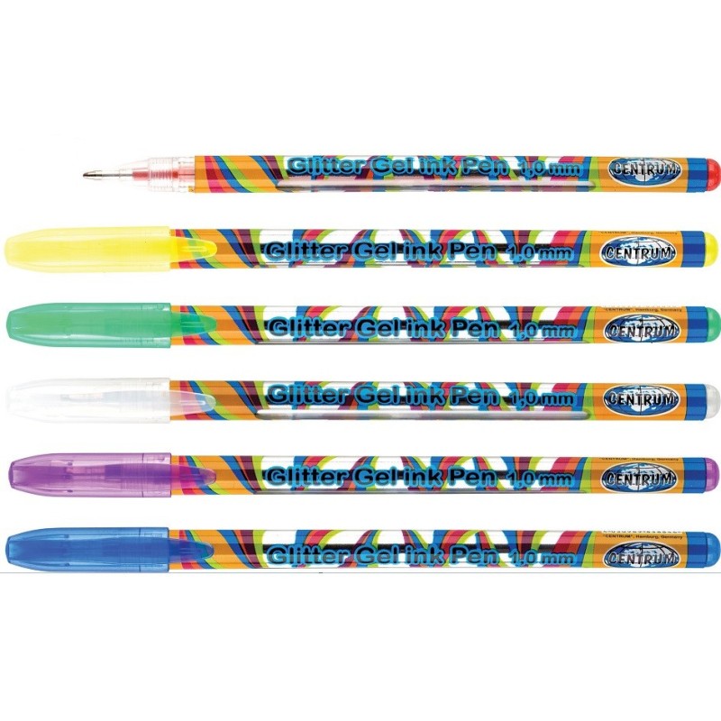 Gelinių rašiklių rinkinys GLITTER 6vnt 1.0mm CENTRUM