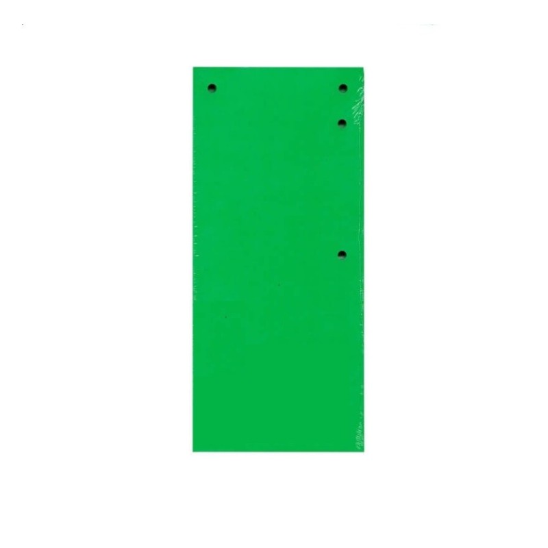 Skirtukai dokumentams kartoniniai 11x23cm 50vnt., žali