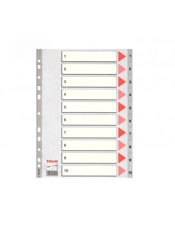 Skiriamieji lapai segtuvams A4 1-10 ESSELTE, plastikiniai