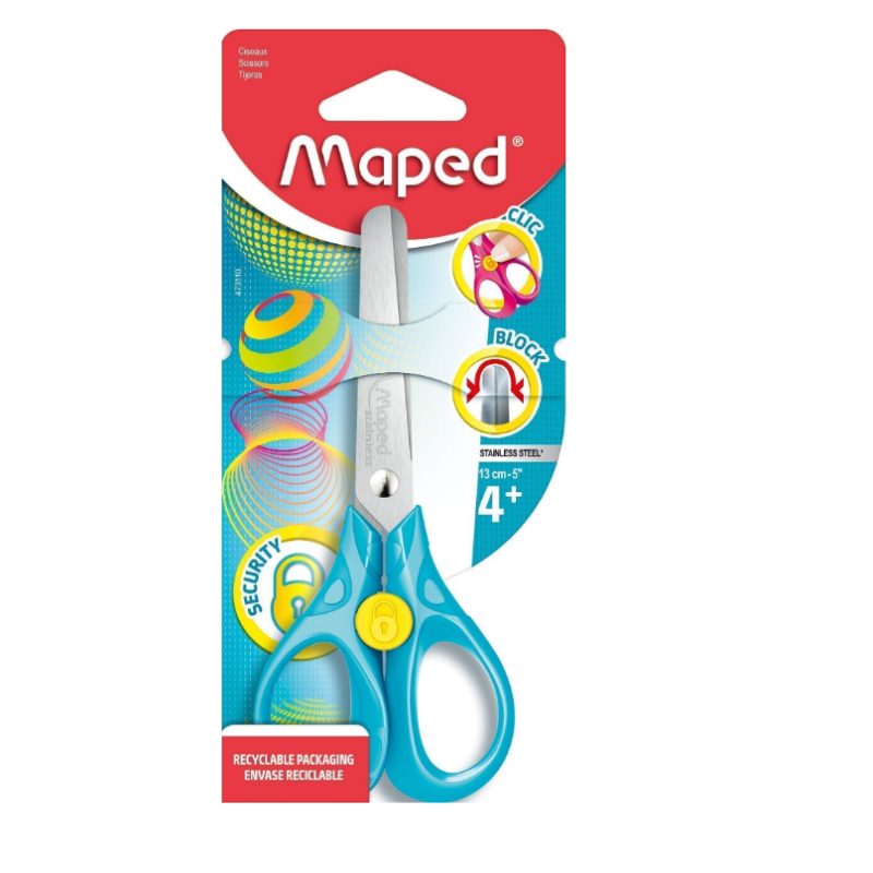 Žirklės vaikiškos MAPED 13cm su užrakinimo sistema