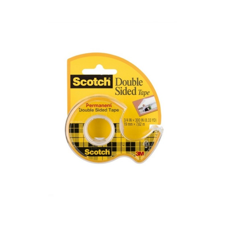 Dvipusė lipni juostelė 3M SCOTCH 12mmx6,3m. su dėklu, įp.12 vnt.