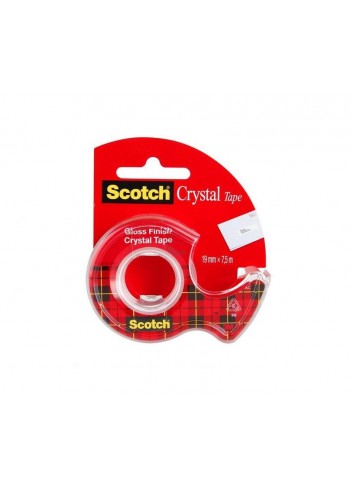 Lipni juostelė 3M SCOTCH CRYSTAL 19mmx7,5m. su nupjovėju