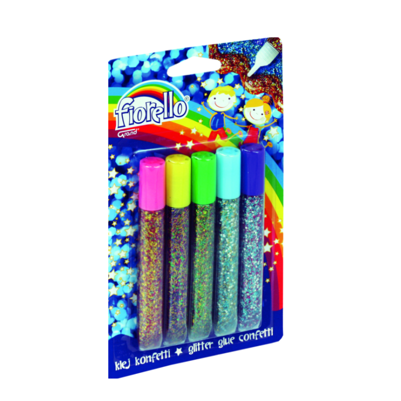 Klijai su blizgučiais FIORELLO  GR-KK13 B5  5 spalvos x 13ml