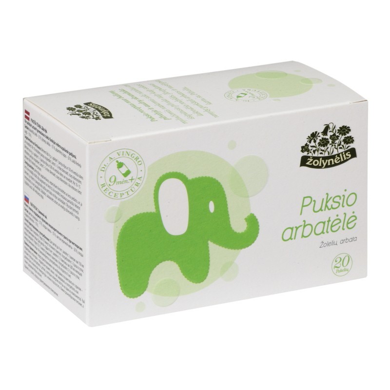 Žolelių PUKSIO arbatėlė nuo 9 mėn. ŽOLYNĖLIS, 20vnt.