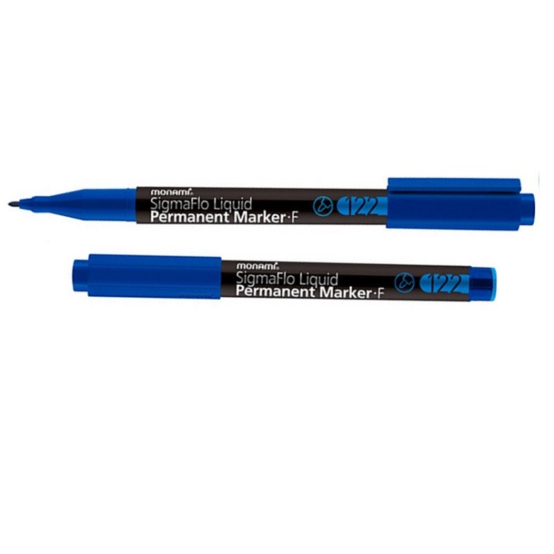 Žymeklis permanentinis MONAMI 122 F mėlynas 1.0 mm  įp.12