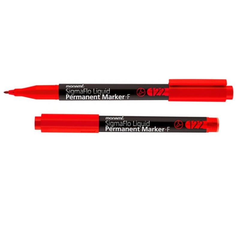 Žymeklis permanentinis MONAMI 122 F raudonas 1.0 mm  įp.12